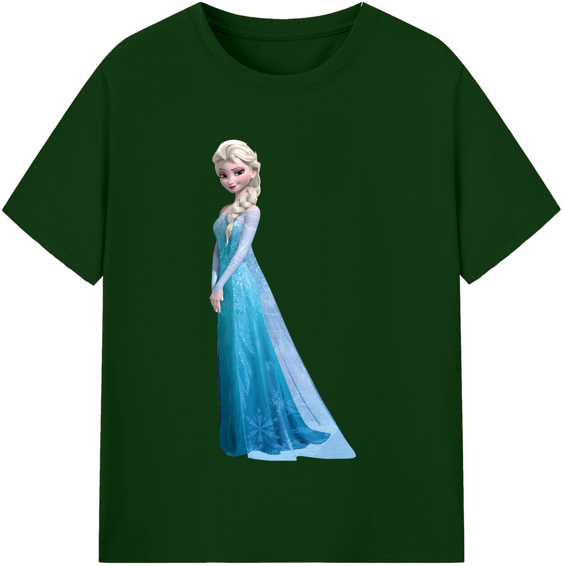 （画像用） アナと雪の女王 アンナ エルサ Frozen Anna Elsa 綿100％半袖Tシャツ（フロントプリント）